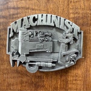 Machinist Tools Belt Buckle Siskiyou 1987 Metal Rugged Vintage 80s Workwear Edgy